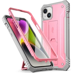 Funda para iPhone 14 Plus | Pata de cabra poética y cubierta de pantalla incorporada rosa claro - Imagen 1 de 7