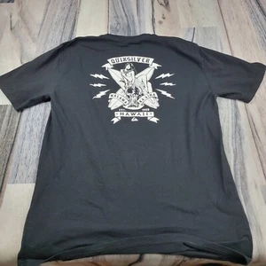 Quicksilver Shirt Mens XL Black Surf Tattoo Shirt Graphic tee Skater Alternative - Picture 1 of 8