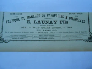 Fabrique de Manches de parapluies & Ombrelles Cannes Paul Jossu Pub 1887 - Picture 1 of 1