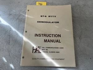 HAL ST-6 RTTY Demodulator Instrukcja Instrukcja Vintage HAM Przewodnik radiowy - Zdjęcie 1 z 8