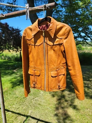 Vintage 1960's East West Musical Instruments Co.  Smoke Leather Mens Jacket - Image 1 of 4