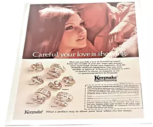 Keepsake Diamonds 1971 Vintage Print Ad Man Women Show Love Engagement Rings - Picture 1 of 1