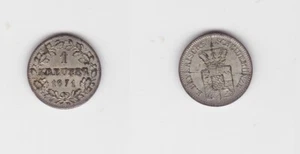 1 Kreuzer Silber Münze Bayern 1871 (134566) - Bild 1 von 1