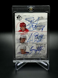 2009-10 SP Authentic Triple Auto Chase Card: Yzerman, Robitaille, Leetch 21/25 - Picture 1 of 2
