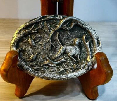 De colección Años 80 Perro de Caza y Faisanes Donahue Enterprises Don Panetta Hebilla de Cinturón Foto 1 de 4