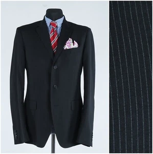 Herren Calvin Klein Blazer 38R UK Größe gestreift schwarz Wolle Sportmantel Jacke - Bild 1 von 15