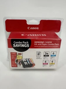 Genuine Canon Ink Cartridges BCI-3E BCI-6 Photo Paper Combo Pack Sealed - Picture 1 of 9