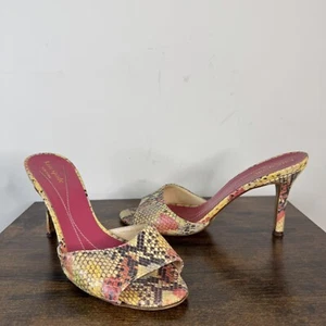 Kate Spade Leather Snakeskin Spring Slip On Sandals Size 7.5M Multicolor - Picture 1 of 12