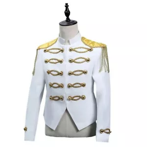 Herren Husarenanzug kurze Jacke Cardigan Schlagzeuger Steampunk Blazer Show Party - Bild 1 von 8