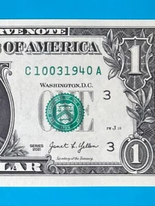 October 3, 1940 / 10 March 1940 : C 10031940 A BIRTHDAY Note $1 One Dollar Bill - Picture 1 of 3