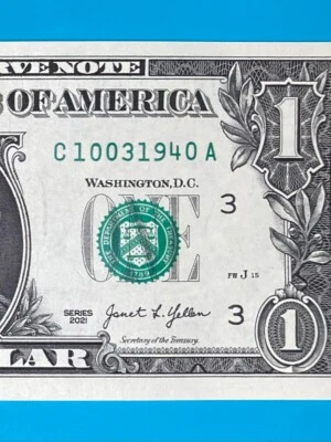 October 3, 1940 / 10 March 1940 : C 10031940 A BIRTHDAY Note $1 One Dollar Bill - Image 1 of 3