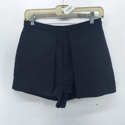 Top Shop Pantalones Cortos Mujer Talla 6 Negro Capas Informales Tiro Alto Cremallera Lateral Verano Foto 1 de 4