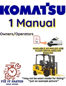 KOMATSU FD45-8 FORKLIFT OPERATORS OWNERS MANUAL PDF USB - Picture 1 of 2