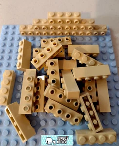 LEGO 1x4 Stein mit 4 Nieten auf einer Seite hellbraun NEU X10 - Bild 1 von 1