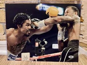 MANNY PACQUIAO SIGNED AUTO BOXING 11 x 14 PHOTO Sugar Shane Mosley PSA #AN44697 - Picture 1 of 3