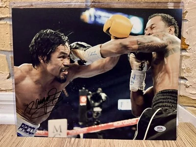 MANNY PACQUIAO SIGNED AUTO BOXING 11 x 14 PHOTO Sugar Shane Mosley PSA #AN44697 - Image 1 of 3