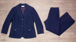 Vintage Damen 70er 2-teiliges marineblaues Pendleton Woll Sakko & Hose Anzug Set M/L 1970s - Bild 1 von 24