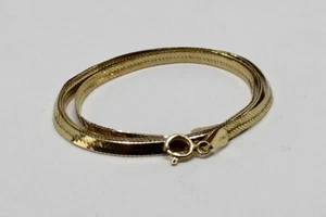14k Herringbone Necklace 14K Solid Gold 18 Inches Long 2.5 Millimeter Wide Nice - Picture 1 of 12