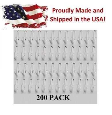 JSP MANUFACTURING® Plastic White J & L Style Pegboard Hooks Kit - 200 Pack PEGBOARD NOT INCLUDED