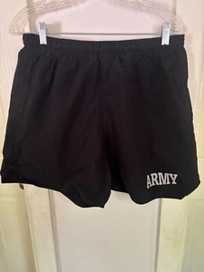 US ARMY PFU PHYSICAL FITNESS UNIFORM BLACK NYLON TRUNK SHORT~ SMALL~WAIST 30” - Picture 1 of 6