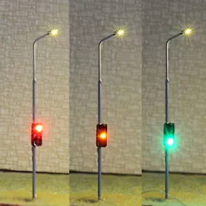 2 x HO / OO scale model railroad traffic signal combined street light #col1TB - Picture 1 of 4