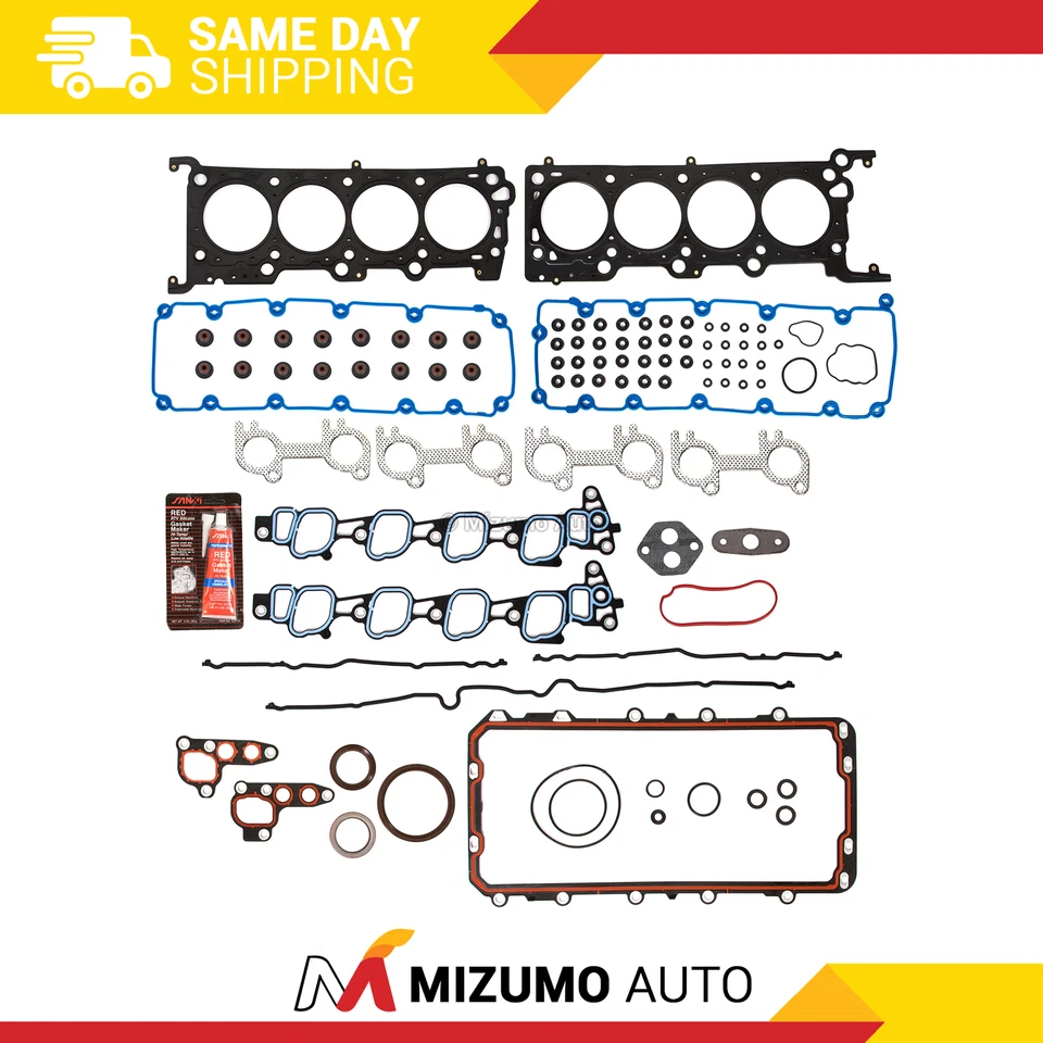 Juego completo de juntas para Ford E150 E250 E350 E450 Super Duty 5,4 L SOHC 16 V VIN L, M Foto 1 de 4