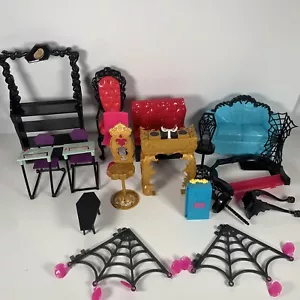 Monster High Furniture Bundle Including Chairs, Tables, Couches - Good Condition - Picture 1 of 11