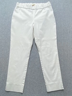 Eileen Fisher Womens Size Small Pull On Ankle Pants White Organic Cotton Blend - Image 1 of 4