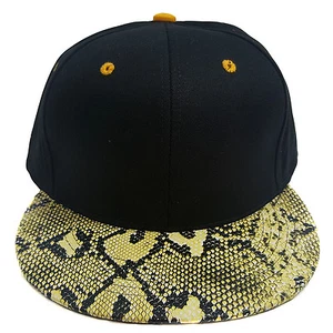 GORRA SNAPBACK PIEL DE SERPIENTE LISA (NEGRO/NARANJA) ALGODÓN - Imagen 1 de 2