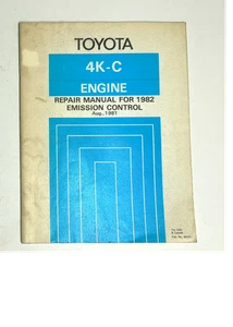 Toyota 1982 4K-C control de emisiones del motor manual de servicio guía de reparación - Imagen 1 de 4
