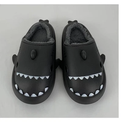 Crayon Friends Shark House Shoe Slippers Winter Unisex Size 38-39 New Black - Image 1 of 4