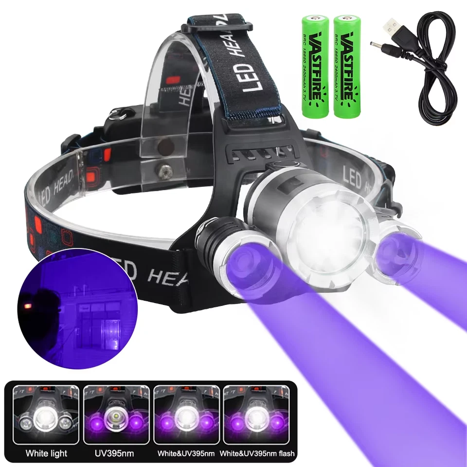 Faro Delantero LED Rojo/Verde/Blanco / Púrpura, Recargable Por USB, Poder, Para - Imagen 1 de 4