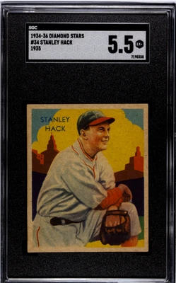 Stanley Hack 1934-36 Diamond Stars 1935 Cubs SGC 5.5 graded July '25 - Image 1 of 2