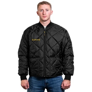 NEW Embroidered GAME Apparel Men's 1221 Bravest Diamond Quilt Jacket Black TALL - Picture 1 of 9