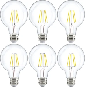 Sunco 6 Pack G25 LED Light Bulbs, Filament Edison Globe, Vanity Lighting Bulb fo - Picture 1 of 12
