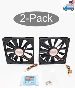 2-Pack NEW Evercool 140mm Ball Bearing 3pin 12V PC Case Cooling Fan EC14025M12CA - Picture 1 of 11