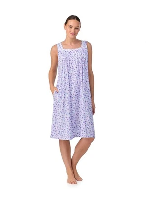 ARIA Women’s Size 3X (22W-24W) Sleeveless Cotton Waltz Nightgown • White Rose - Image 1 of 4