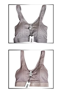 Steve Madden Women’s Ribbed Stretch Bralettes Bundle of 2 Sz M Nude/Heather Grey - Picture 1 of 9
