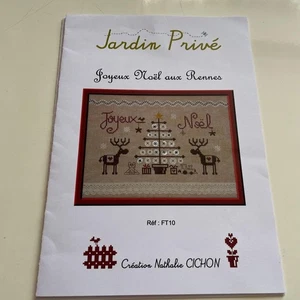 Jardin Privé “Joyeux Noël aux Rennes” Cross Stitch Chart Christmas Reindeer - Picture 1 of 2
