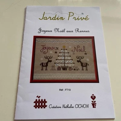 Jardin Privé “Joyeux Noël aux Rennes” Cross Stitch Chart Christmas Reindeer - Image 1 of 2