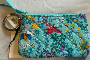 Vera Bradley Disney kleine Meerjungfrau Arielle schwebend ditsy Druck Reißverschluss Ausweisetui neu - Bild 1 von 3