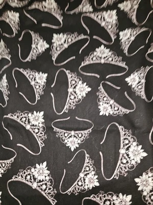 David Textiles Marco Fabiano  Tiara Glitter Black Cotton Fabric 2 Yrds 32" X 42" - Image 1 of 4