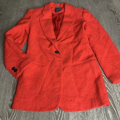 Chaqueta Blazer Boucle de mezcla de lana Vintage The Limited talla XS para mujer en rojo Academia Foto 1 de 4