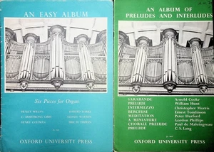 2 x Hoja de prensa de la Universidad de Oxford 1956 de música de órgano fácil y preludios/interludios - Imagen 1 de 5