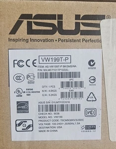 NIB Asus VW199T 19" W TFT wide  LCD Monitor VW198 New Sealed Box - Picture 1 of 3