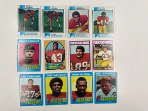 Lote de 12 cartas 1970-1973 Redskins R McDole Larry Brown Verlon Biggs Pat Fischer - Imagen 1 de 13