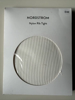Medias acanaladas de nailon Nordstrom talla S/M marfil Foto 1 de 3