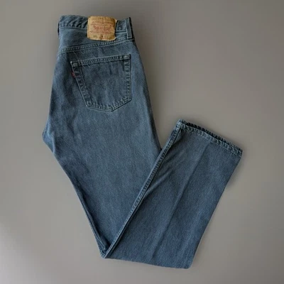 Vintage Levis 501 Jeans 34 Black 90s Made in USA Workwear Non Selvedge - Image 1 of 4