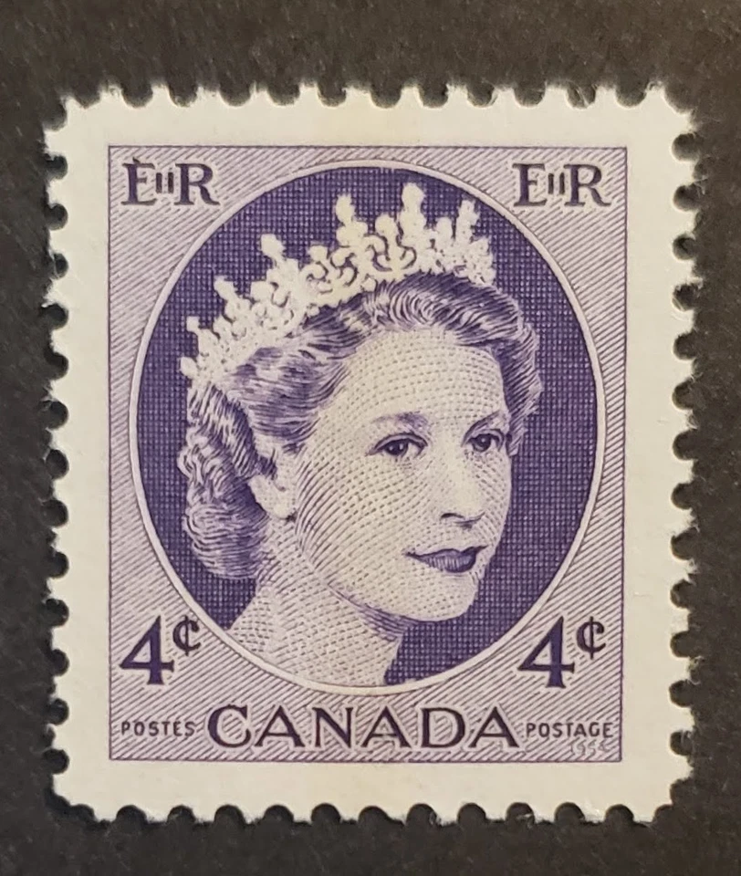 Stamps Canada Mint: #340p  4c violet QEll Wilding Portrait tagged WCB  VF MNH - Image 1 of 1