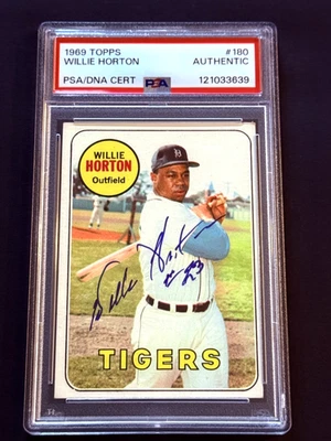 Autógrafo firmado por Willie Horton 1969 Topps #180 PSA ADN Foto 1 de 3